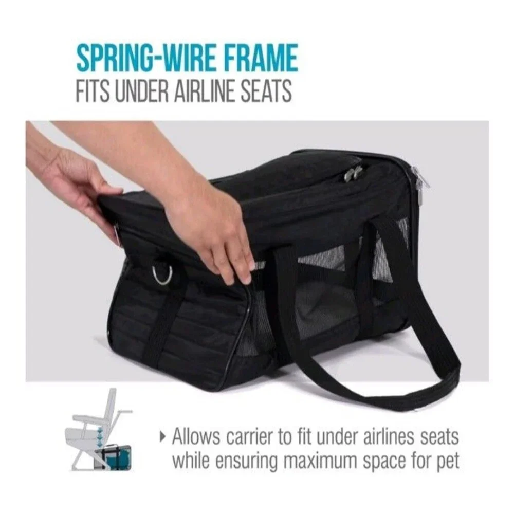 Sherpa Original Deluxe Travel Pet Carrier, Dog Cat Airline Approved Black, Large